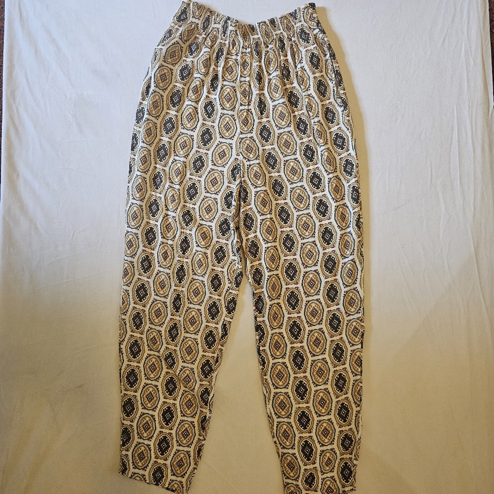 Options Melrose Tribal Print Boho Style Woman's Pants Small w/Pockets